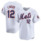 New York Mets #12 Francisco Lindor White Jereymy 2024 Home Limited Stitched Jersey