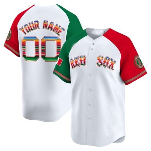 Custom Boston Red Sox Mexico White Jereymy Vapor Premier Limited Jersey ¨C Aiternate
