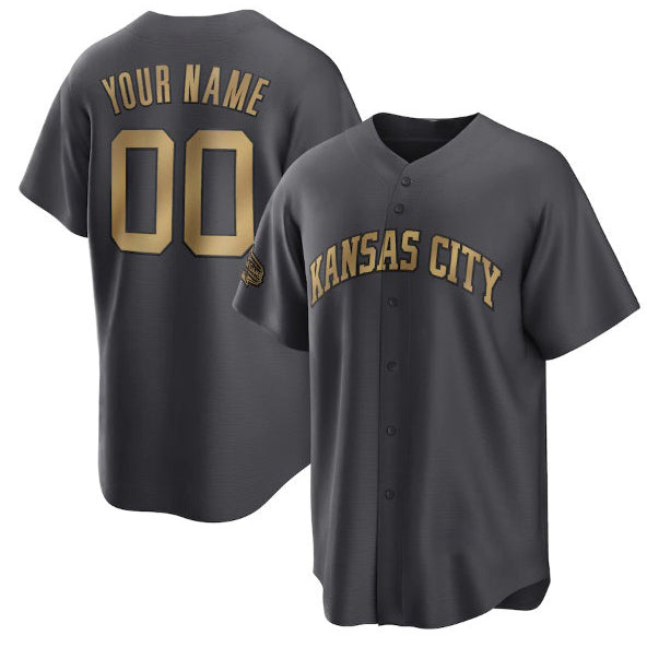 Custom Kansas City Royals Active Player Charcoal Jereymy 2022 All-Star Cool Base Stitched Jersey