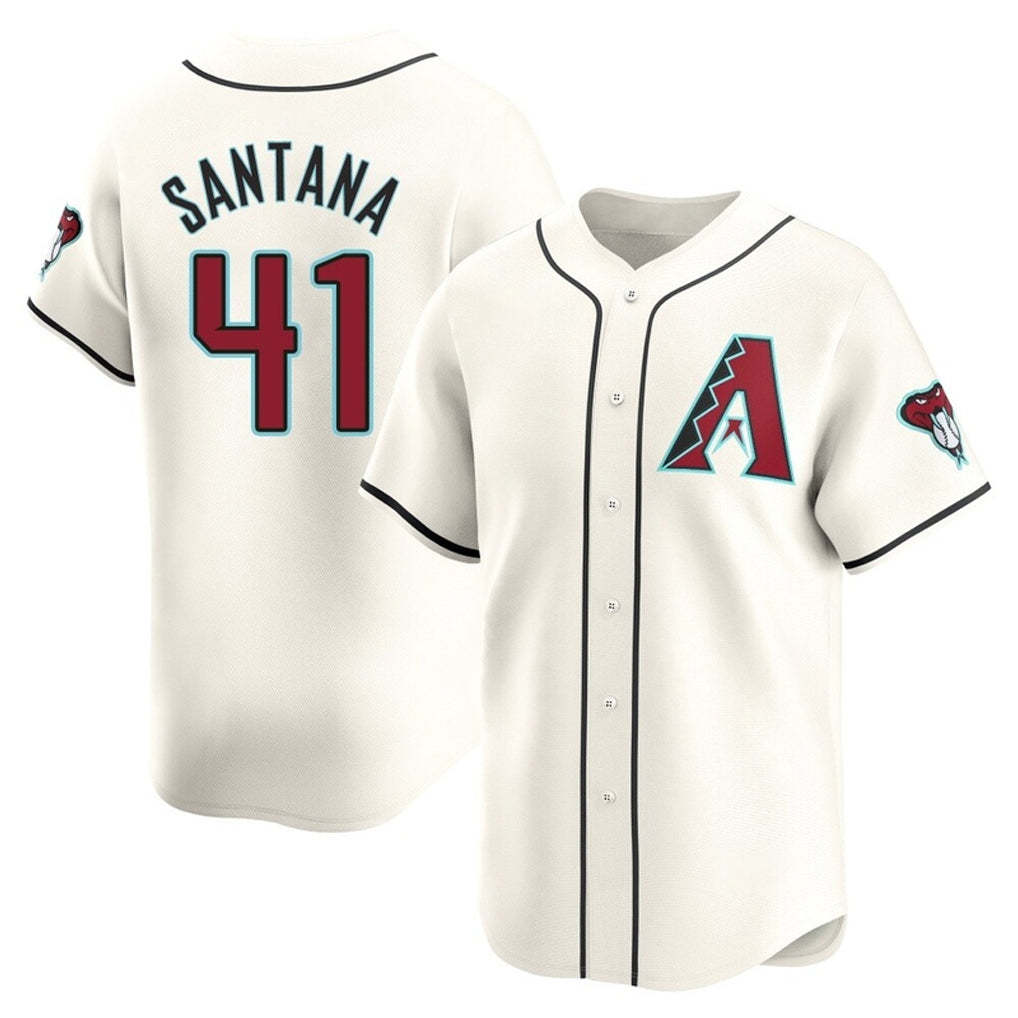 Arizona Diamondbacks #41 Carlos Santana Player Cream Jereymy Limited Home Game Stitched Jerseys