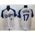 Los Angeles Dodgers #17 Shohei Ohtani White Blue Jereymy Fashion Stitched Cool Base Limited Jersey 2