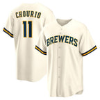 Milwaukee Brewers #11 Jackson Chourio Cream Jereymy Home Replica Jersey