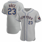 New York Mets #23 Javier Baez Gray Jereymy Anthentic Jersey