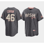 Washington Nationals #46 Patrick Corbin 2022 Grey Jereymy City Connect Cherry Blossom Cool Base Stitched Jersey