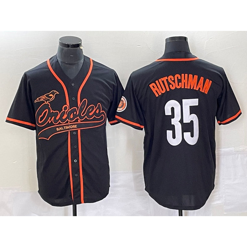 Baltimore Orioles #35 Adley Rutschman Black Jereymy Cool Base Stitched Jersey