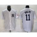 New York Yankees #11 Anthony Volpe Name White Jereymy With Patch 2024 Cool Base Stitched Jersey