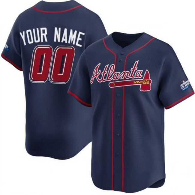 Custom Atlanta Braves Active Player Navy Jereymy 2025 Speedway Classic Alternate Limited Stitched Jersey