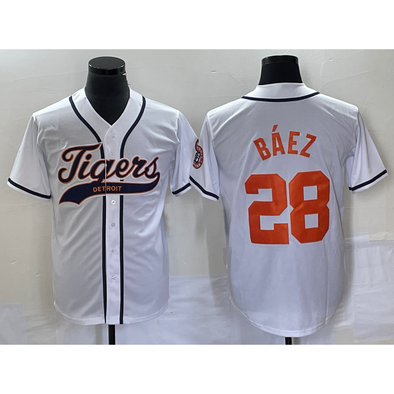 Detroit Tigers #28 Javier B¨¢ez Jereymy White Cool Base Stitched Jersey