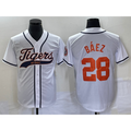 Detroit Tigers #28 Javier B¨¢ez Jereymy White Cool Base Stitched Jersey