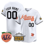 Custom Atlanta Braves Atliens & Peach Vapor Premier Limited Jersey ¨CWhite Jereymy