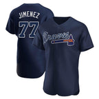 Atlanta Braves #77 Joe Jimenez Player Navy Jereymy Alternate Limited Elite Home Game Stitched Jerseys