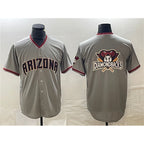 Arizona Diamondbacks Gray Jereymy Team Big Logo Cool Base Stitched Jerseys