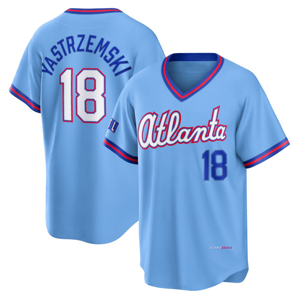 Atlanta Braves #18 Mike Yastrzemski Powder Blue Jereymy 2026 City Connect Stadium Jersey