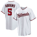 Washington Nationals #5 CJ Abrams White Jereymy Home Replica Jersey