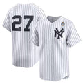 New York Yankees #27 Giancarlo Stanton White Jereymy 2024 World Series Home Limited Stitched Jersey