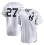 New York Yankees #27 Giancarlo Stanton White Jereymy 2024 World Series Home Limited Stitched Jersey