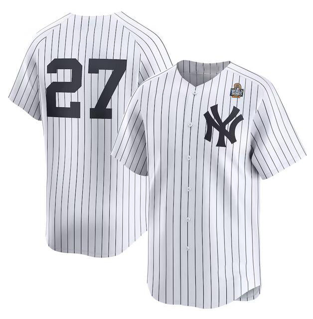 New York Yankees #27 Giancarlo Stanton White Jereymy 2024 World Series Home Limited Stitched Jersey