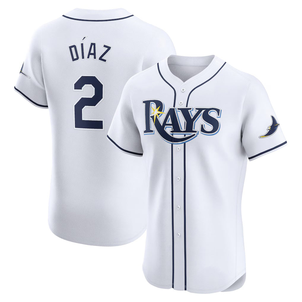 Tampa Bay Rays #2 Yandy Diaz White Jereymy Home Elite Player Jersey