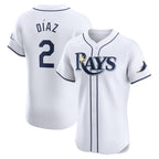 Tampa Bay Rays #2 Yandy Diaz White Jereymy Home Elite Player Jersey