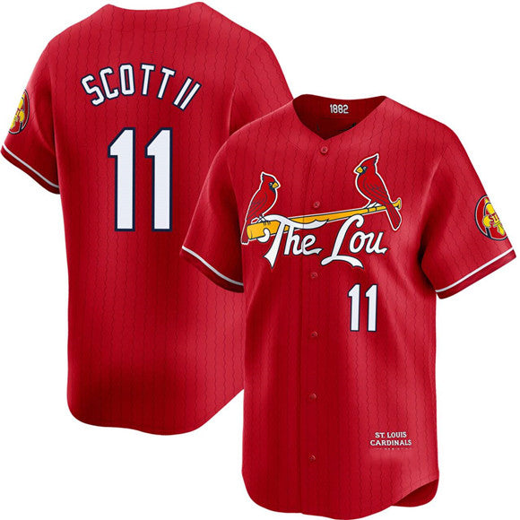 St. Louis Cardinals #11 Victor Scott II Red Jereymy City Connect Limited Stitched Jersey