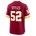 W.Commanders #52 Sonny Styles Burgundy Jereymy 2026 Draft First Round Pick No. 7 Team Game Jersey