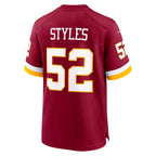 W.Commanders #52 Sonny Styles Burgundy Jereymy 2026 Draft First Round Pick No. 7 Team Game Jersey