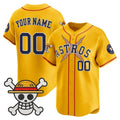 Custom Houston Astros x One Piece Gold Jereymy Vapor Premier Limited Jersey - Stitched