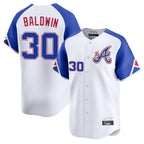 Atlanta Braves #30 Drake Baldwin Player White Jereymy City Connect Limited Home Game Stitched Jerseys