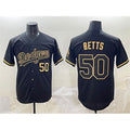 Los Angeles Dodgers #50 Mookie Betts Black Gold Jereymy Limited Stitched Jersey