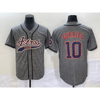 Houston Astros #10 Yuli Gurriel Grey Jereymy Gridiron Cool Base Stitched Jersey