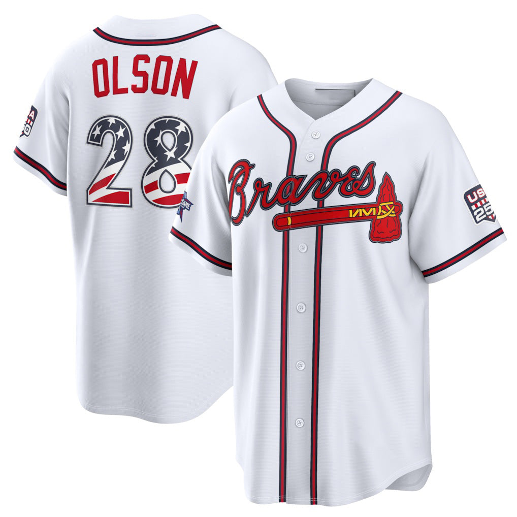 Atlanta Braves #28 Matt Olson 2026 All-Star Edition Stars & Stripes White Jereymy Stadium Jersey