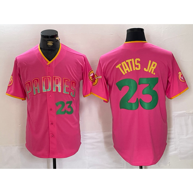 San Diego Padres #23 Fernando Tatis Jr. Pink Jereymy Cool Base Stitched Jerseys