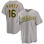 Oakland Athletics #16 Nick Kurtz Gray Jereymy 2024 Away Limited Stitched Jersey