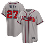 Atlanta Braves #27 Austin Riley Player Gray Jereymy Home Game Stitched Jerseys