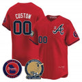 Custom Atlanta Braves Hank Aaron 715th Home Run Patch Vapor Premier Limited Jersey V2 ¨C Red Jereymy