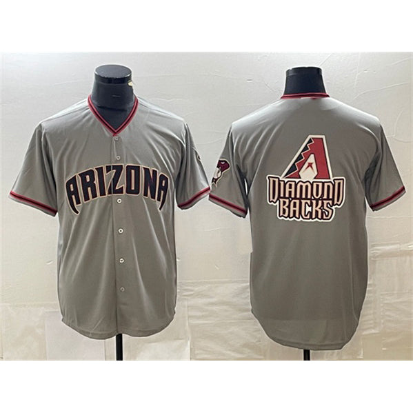 Arizona Diamondbacks Gray Jereymy Team Big Logo Cool Base Stitched Jersey 2