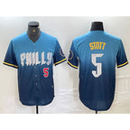 Philadelphia Phillies #5 Bryson Stott Blue Jereymy 2024 City Player Number Cool Base Stitched Jerseys