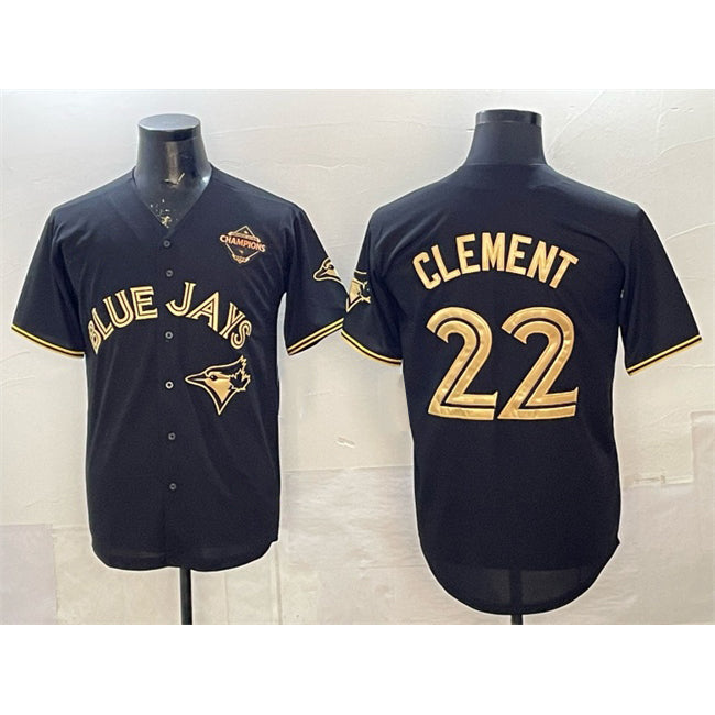 Toronto Blue Jays #22 Ernie Clement Black Gold Jereymy 2025 American League Champions Limited Stitched Jersey