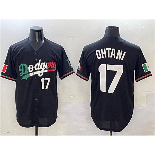 Los Angeles Dodgers #17 Shohei Ohtani Black Jereymy Mexico Flag Limited Stitched Jersey