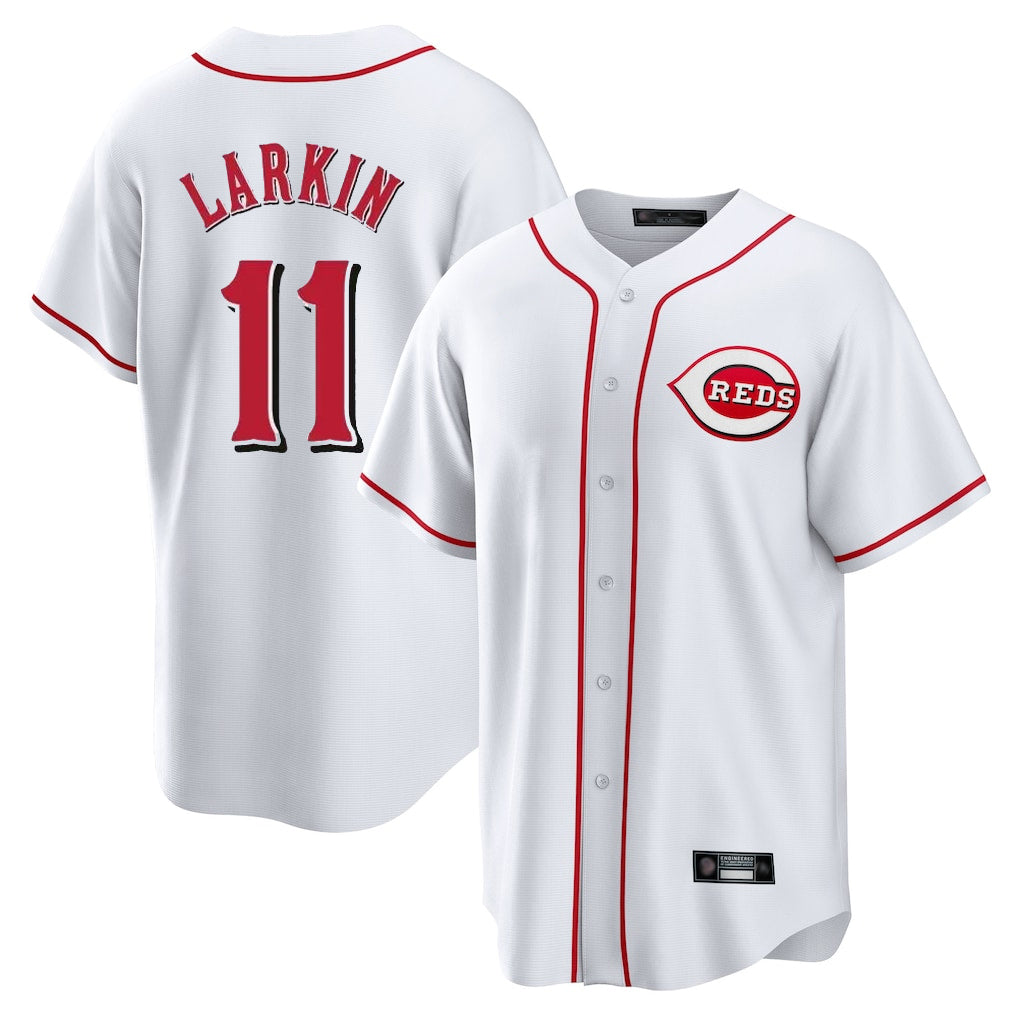 Cincinnati Reds #11 Barry Larkin Player White Jereymy Game Home Stitched Jerseys