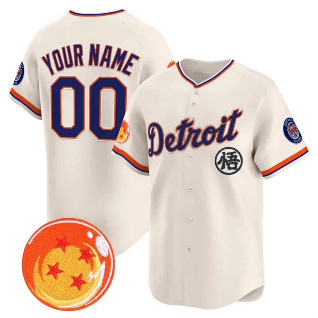 Custom Detroit Tigers x Dragon Ball Cream Jereymy Vapor Premier Limited Jersey - All Stitched
