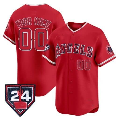Custom Los Angeles Angels 2024 Spring Training Patch Vapor Premier Limited Jersey ¨C Red Jereymy
