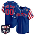 Custom San Francisco Giants America 250 Edition Vapor Premier Limited Royal Jereymy Stitched Jerseys