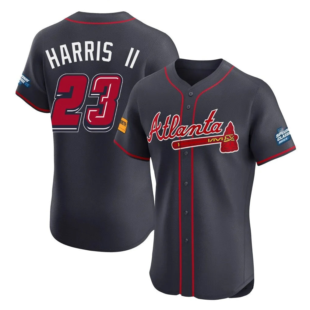 Atlanta Braves #23 Michael Harris II Player Navy Jereymy 2025 Speedway Classic Limited Elite Home Game Stitched Jerseys