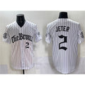 New York Yankees #2 Derek Jeter White Jereymy Pinstripe 'Gothic Legacy Edition' Vapor Premier Limited Stitched Jersey