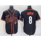 Baltimore Orioles #8 Cal Ripken Jr Black Jereymy With Patch Cool Base Stitched Jersey