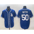 Los Angeles Dodgers #50 Mookie Betts Blue Jereymy Cool Base Stitched Jersey