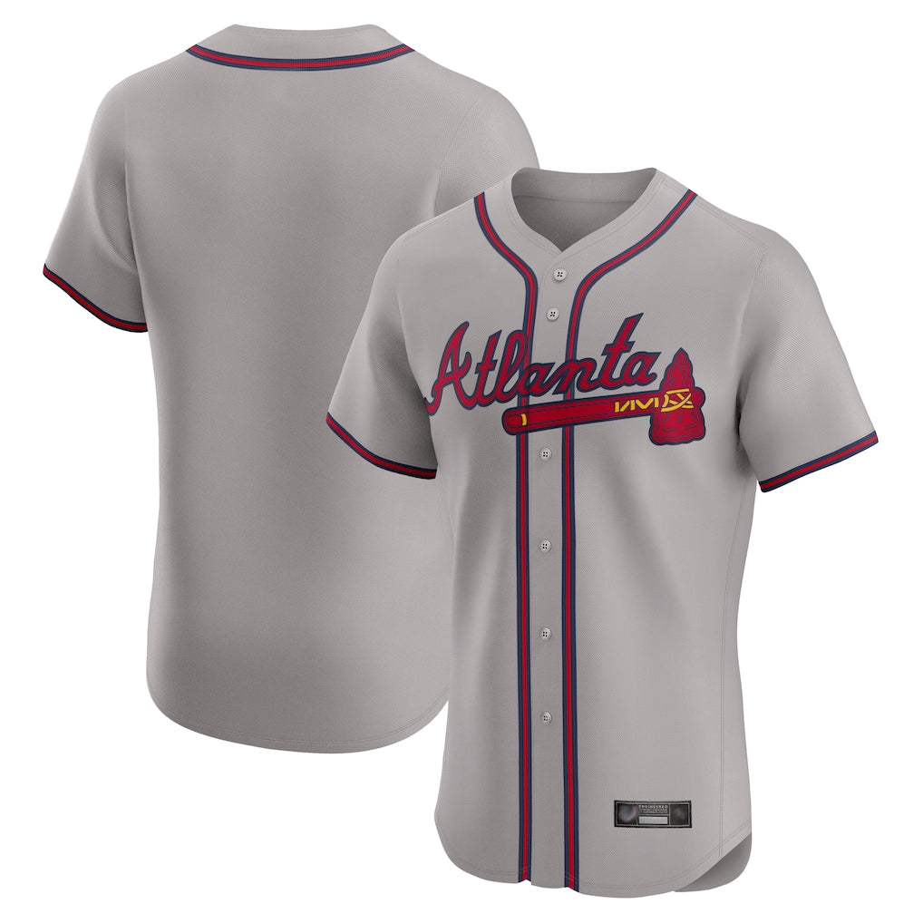 Atlanta Braves Gray Jereymy Limited Elite Home Game Blank Player Stitched Jerseys