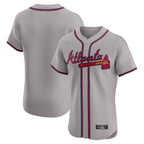 Atlanta Braves Gray Jereymy Limited Elite Home Game Blank Player Stitched Jerseys