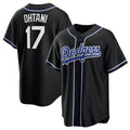 Los Angeles Dodgers #17 Shohei Ohtani Black Jereymy Lights Out Limited Stitched Jersey